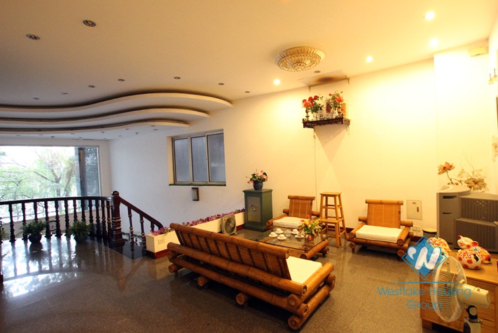 Lake view one bedroom for lease in Truc Bach area, quiet location